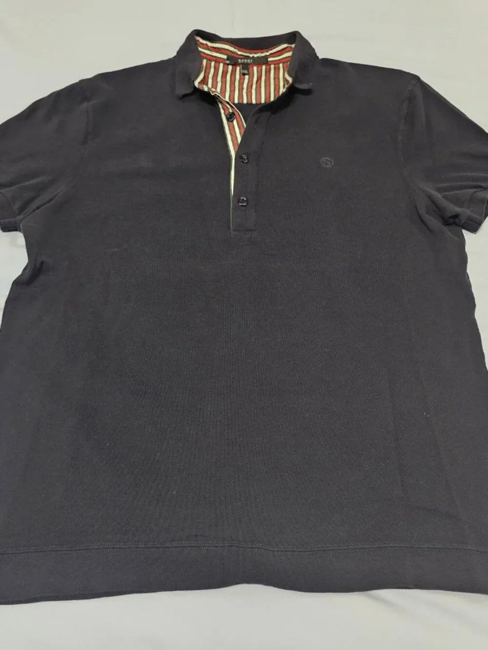 Gucci Navy Blue Polo Shirt Men Size XXL Short/Sleeve